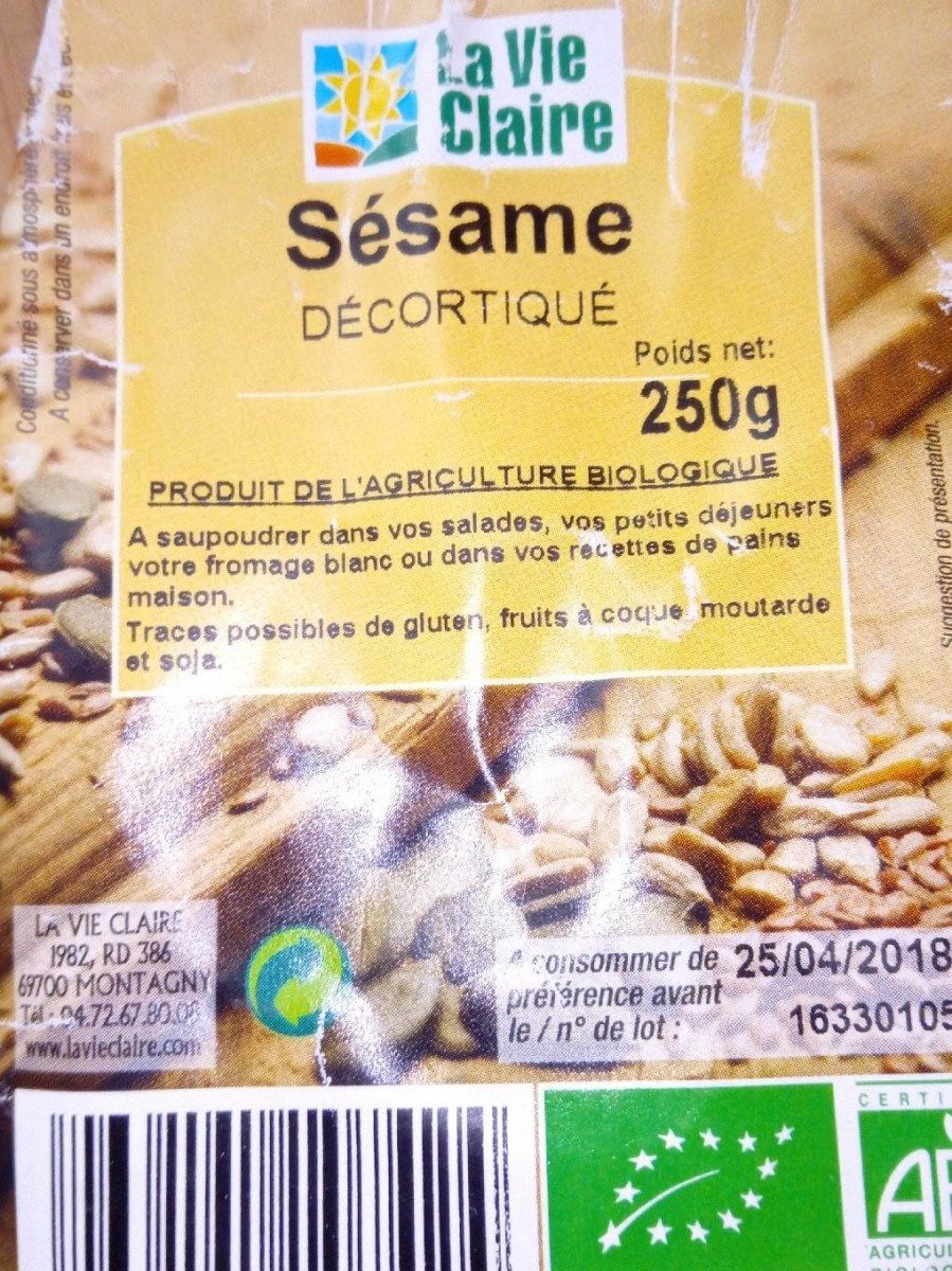 Sesame Decortique 250 G